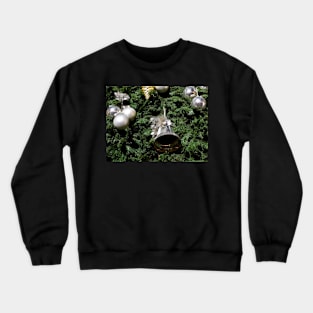 Christmas decorations - silver bell and balls Crewneck Sweatshirt